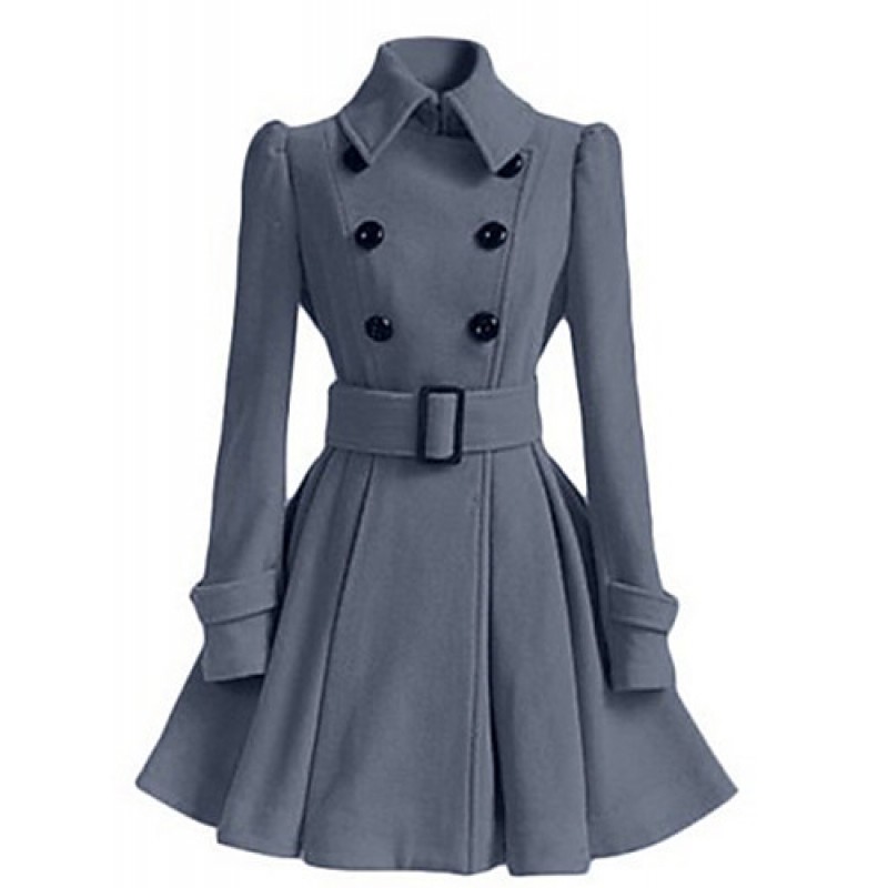 Women's Casual/Daily Vintage / Simple Coat,Solid Shirt Collar Long Sleeve Winter Others