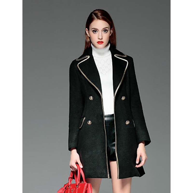  Women's Going out Vintage Coat,Solid Notch Lapel ...