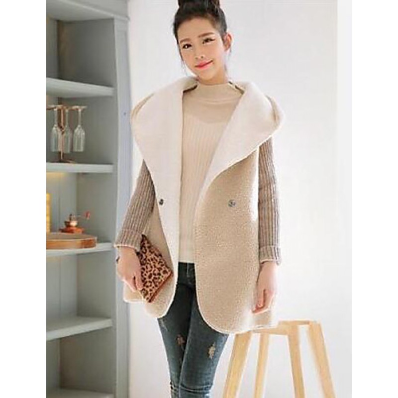 Women's Plus Size Street chic Coat,Solid Hooded Lo...