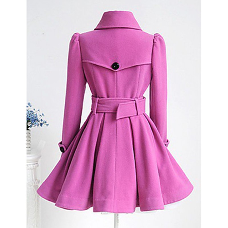 Women's Casual/Daily Vintage / Simple Coat,Solid Shirt Collar Long Sleeve Winter Others