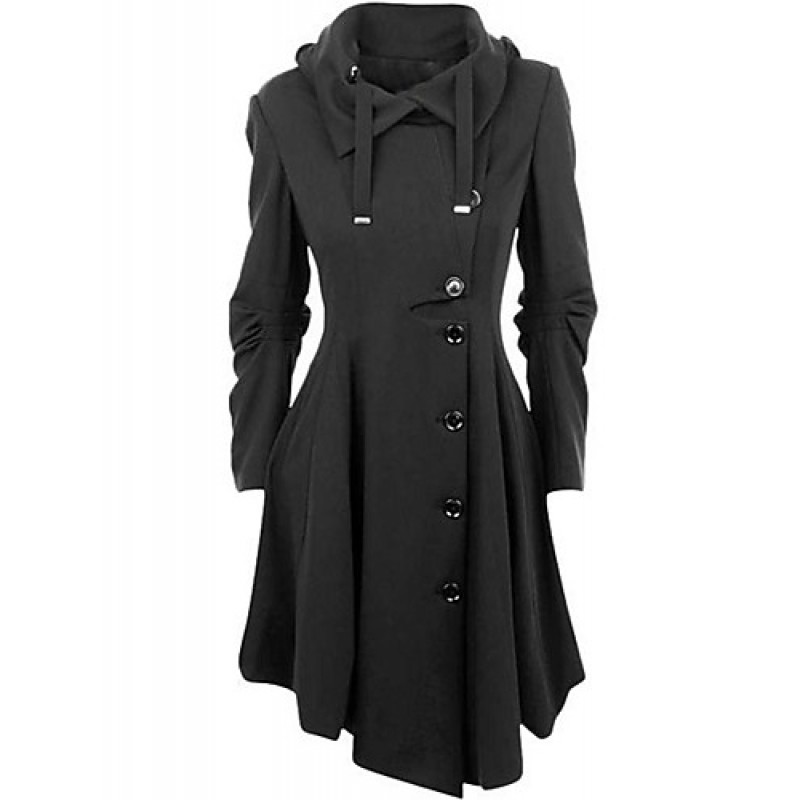 Women's Casual/Daily Simple / Street chic Coat,Sol...